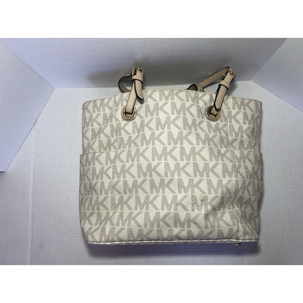 Michael Kors 30S11TTT4B Jet‎ Set Signature Tote Handbag-vanilla - Picture 8 of 15